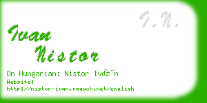 ivan nistor business card